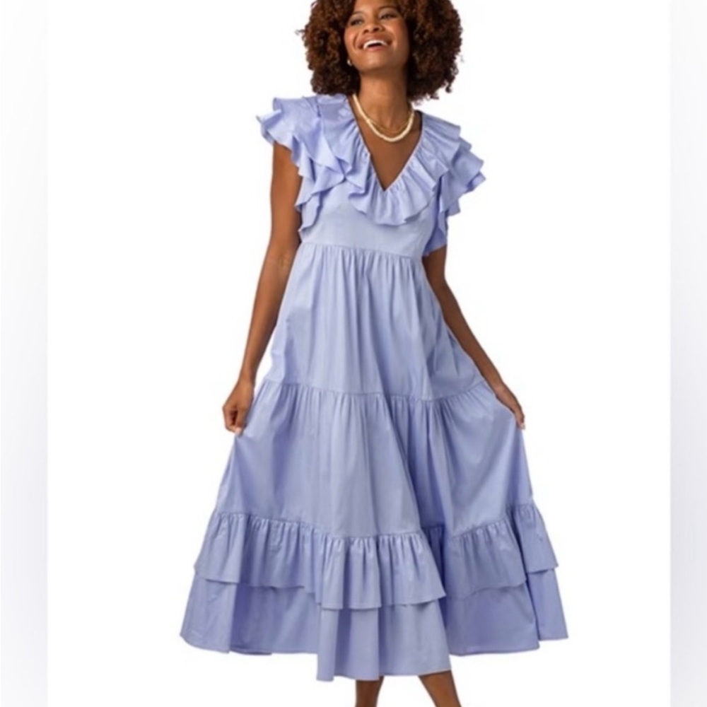 Elegant Lavender Ruffle Dress